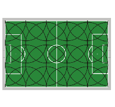 Fussballplatz 24 Regner 24 Kreise ohne Rohrleitungen